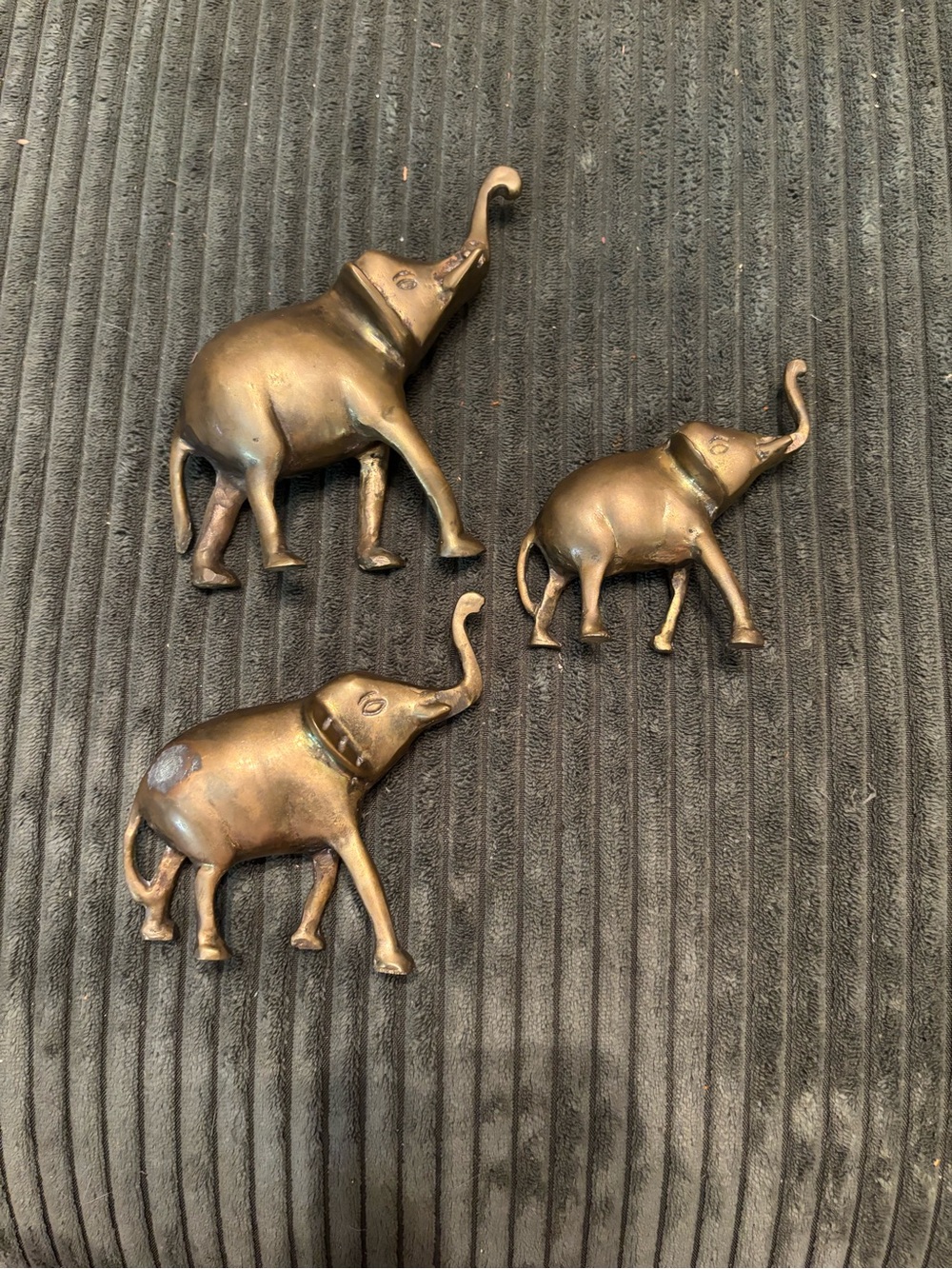 MCM set Of 3 Brass Elephants